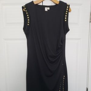 Gold studded black dress